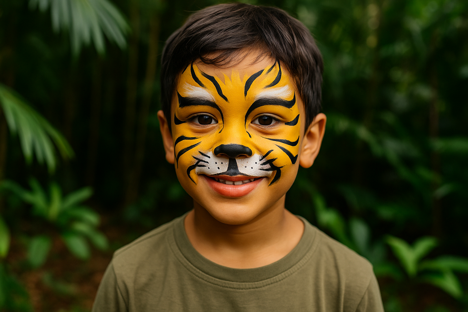 Tiger and zebra face painting