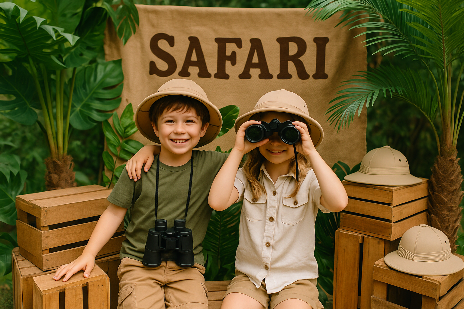 Safari props photo booth