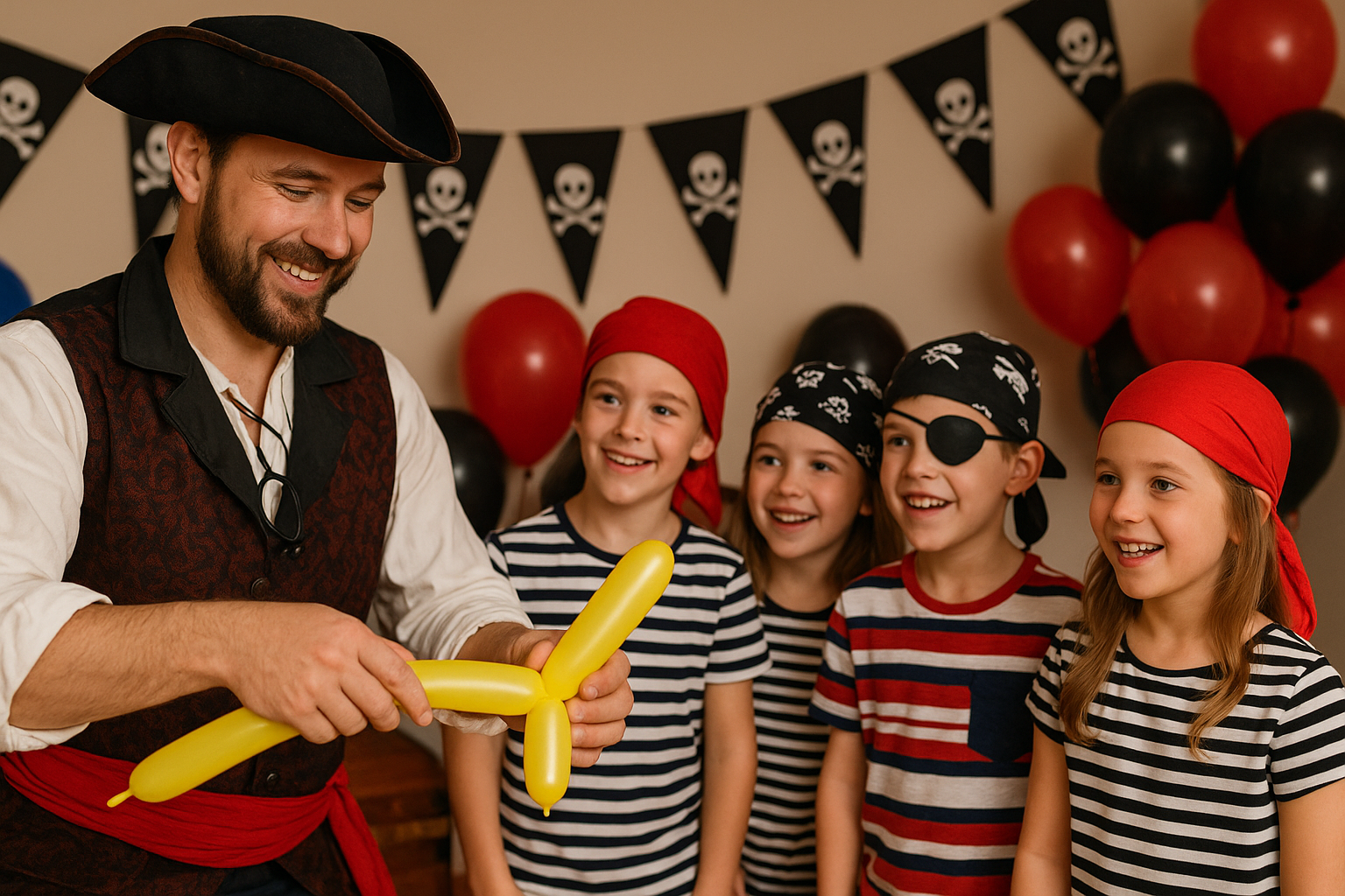 Balloon artist making swords