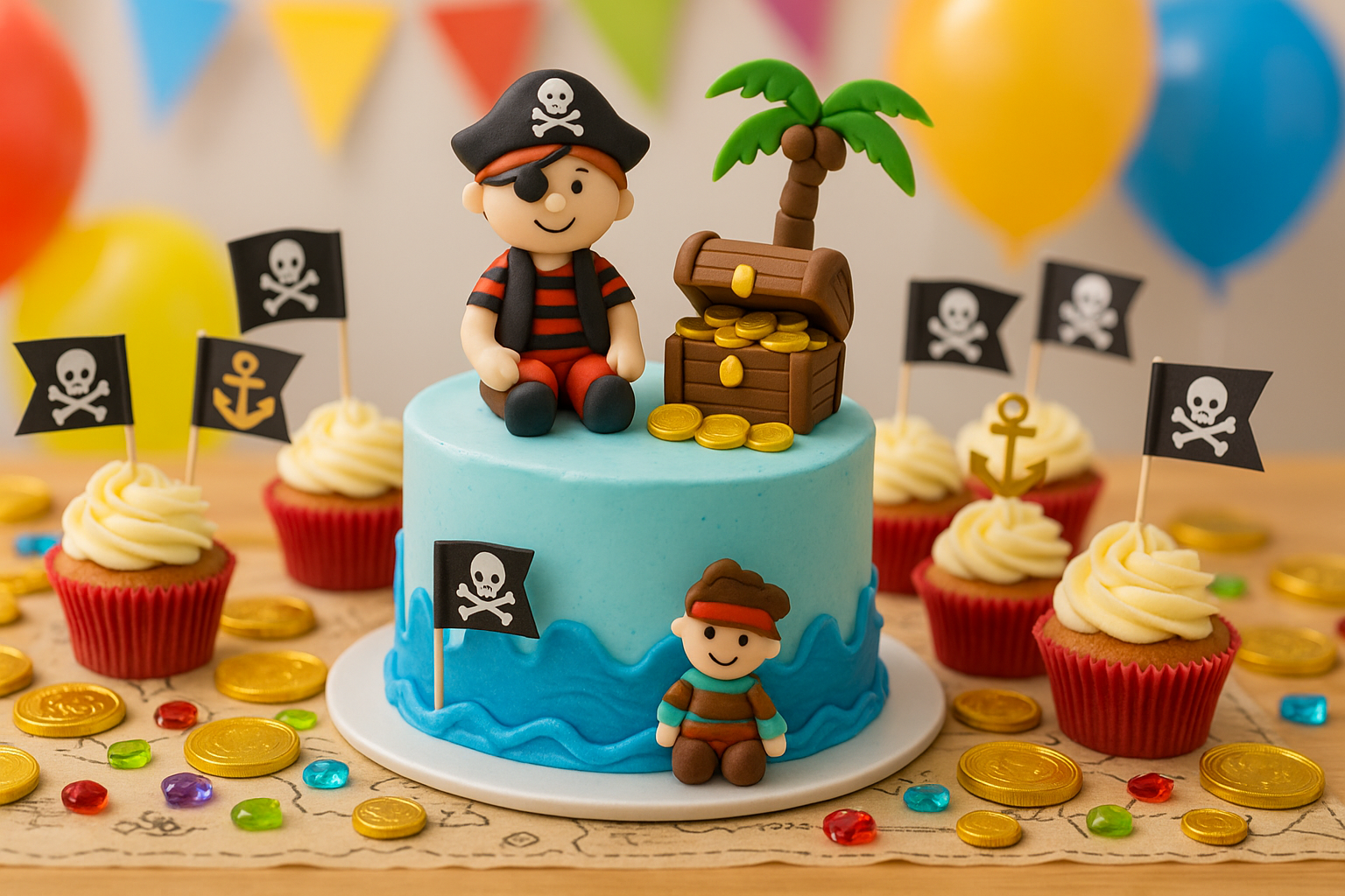 Pirate ship birthday cake