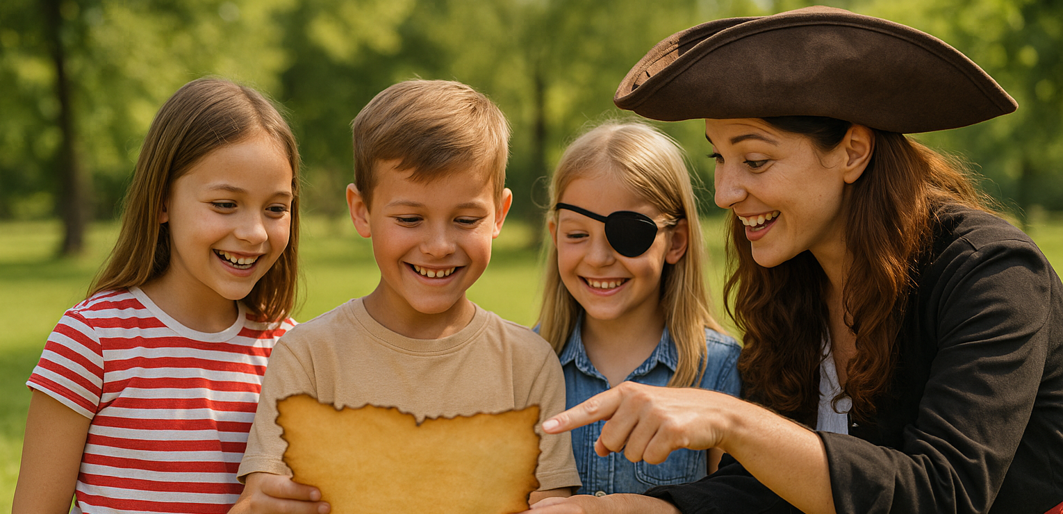 Parent planning a kids’ party with notes and checklists