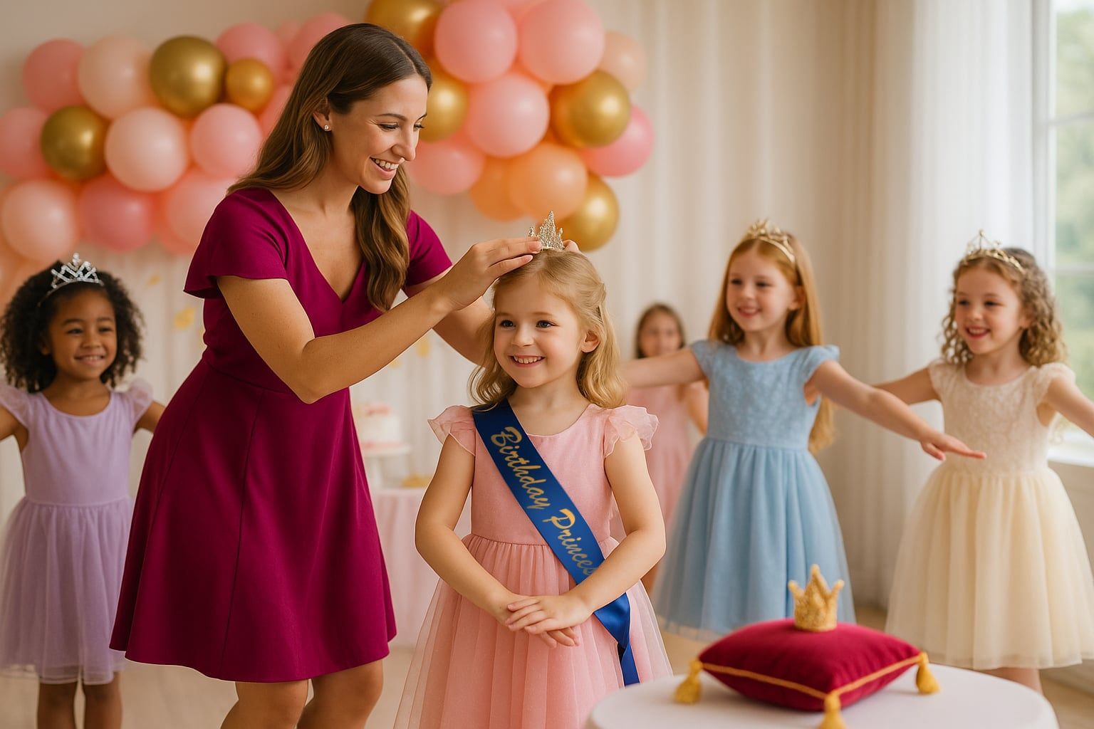 Children dancing at a princess ball