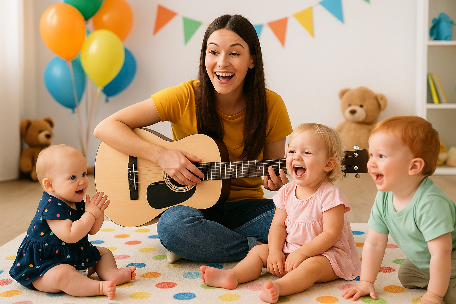 Entertainer performing for toddlers and small children